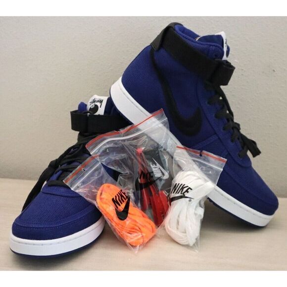 Stüssy x Nike DX5425-400 Men's Sz 8 Deep Royal Blue Vandal High Sneakers - Picture 1 of 11
